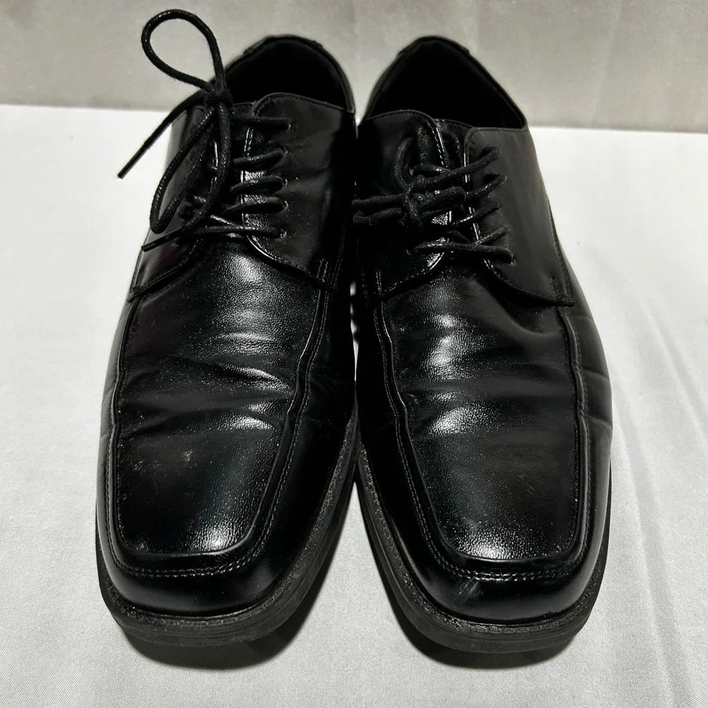 Apt 9 Mens Black Oxford Dress Shoes Ortholite Eco‎ Size 9.5 Wide lace Up